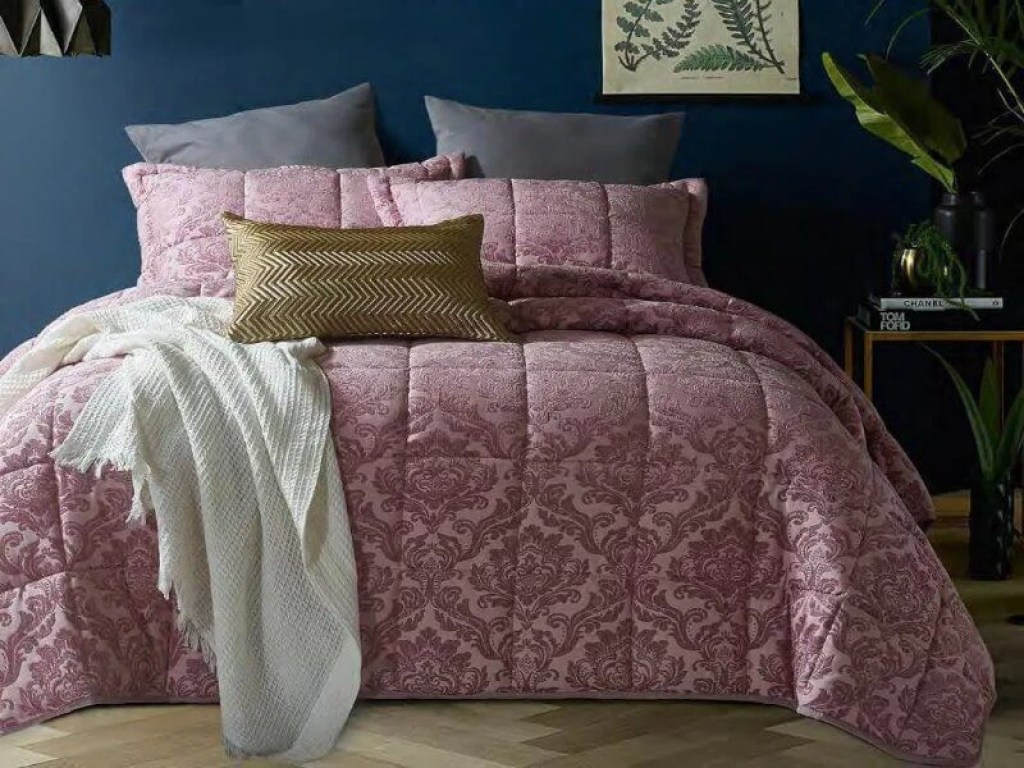 Πάπλωμα Υπέρδιπλο Microsatin Jacquard Classic Ροζ Γαρύφαλλο 220x240 | Γαρύφαλλο - Λευκά Είδη